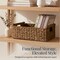 Best Choice Products Wicker Storage Basket, Shelf Basket w/ Wooden Handles, Rectangular Storage Bin